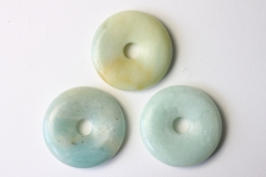 Set of 3 Amazonite 40mm donuts