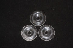 Set of 3 rock crystal 40mm donuts