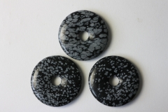 Snowflake obsidian 40mm donuts