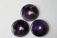 Set of 3 amethyst 40mm donuts