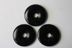 3erSet Schörl (schw. Turmalin) 40mm Donuts