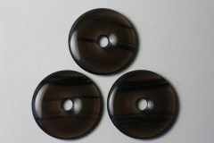 Set of 3 lamellar obsidian 50mm donuts