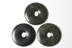 Set of 3 gold obsidian 50mm donuts