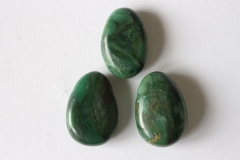 Set of 5 African Jade / Prasem tumbled stone drilled