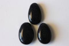 Set of 5 drilled blue sandstone synthetic tumbled stones