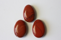 Set of 5 drilled red jasper tumbled stones
