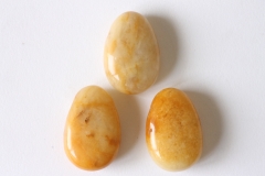 Set of 5 drilled yellow jasper tumbled stones
