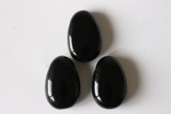 5erSet Obsidian, schwarz Trommelstein gebohrt