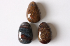 Set of 5 drilled pietersite tumbled stones