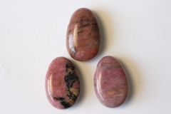 Set of 5 rhodonite tumbled stones drilled