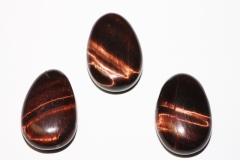 Set of 5 drilled tiger eye red tumbled stones