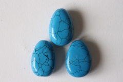 Set of 5 turquoise rec. Drilled tumbled stones