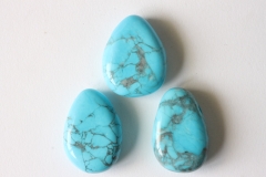 Set of 5 Turkite (dyed magnesite) tumbled stone drilled