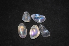Set of 5 Angel Aura (rock crystal) tumbled stone drilled