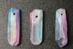 Set of 3 drilled angel aura (rock crystal) tips