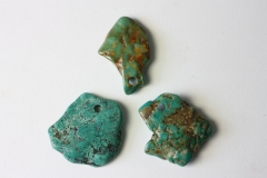 Set of 3 natural turquoise free-molded B-Qual.