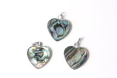 3pcs. Abalone shell pendant heart small