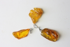3pcs. amber pendant with eyelet