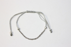 Smoke Obsidian Pullstring Bracelet fac. approx. 2mm/6+21cm