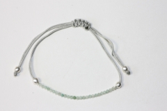 Green quartz pullstring bracelet fac. approx. 2mm/6+21cm