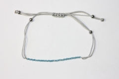 Blue topaz pullstring bracelet fac. approx. 2mm/6+21cm