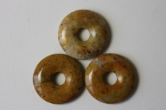 Set of 3 crazy lace agate 30mm donuts