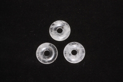 Set of 3 rock crystal 30mm donuts