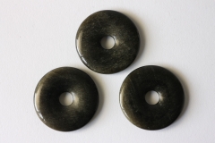 3erSet Goldobsidian 30mm Donuts