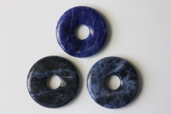 Set of 3 sodalite 30mm donuts