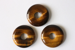 3erSet Tigerauge gold 30mm Donuts