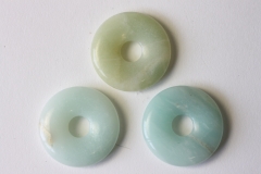 Set of 3 amazonite 30mm donuts