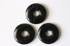 3erSet Schörl (schw. Turmalin) 30mm Donuts