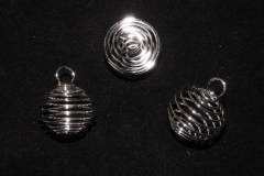 10pcs. Spiral silver plated 20mm