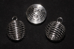 10pcs. Spiral silver plated 25mm