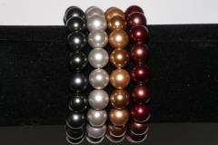 Mother of pearl bead bracelet 10mm/19cm matt/pol.